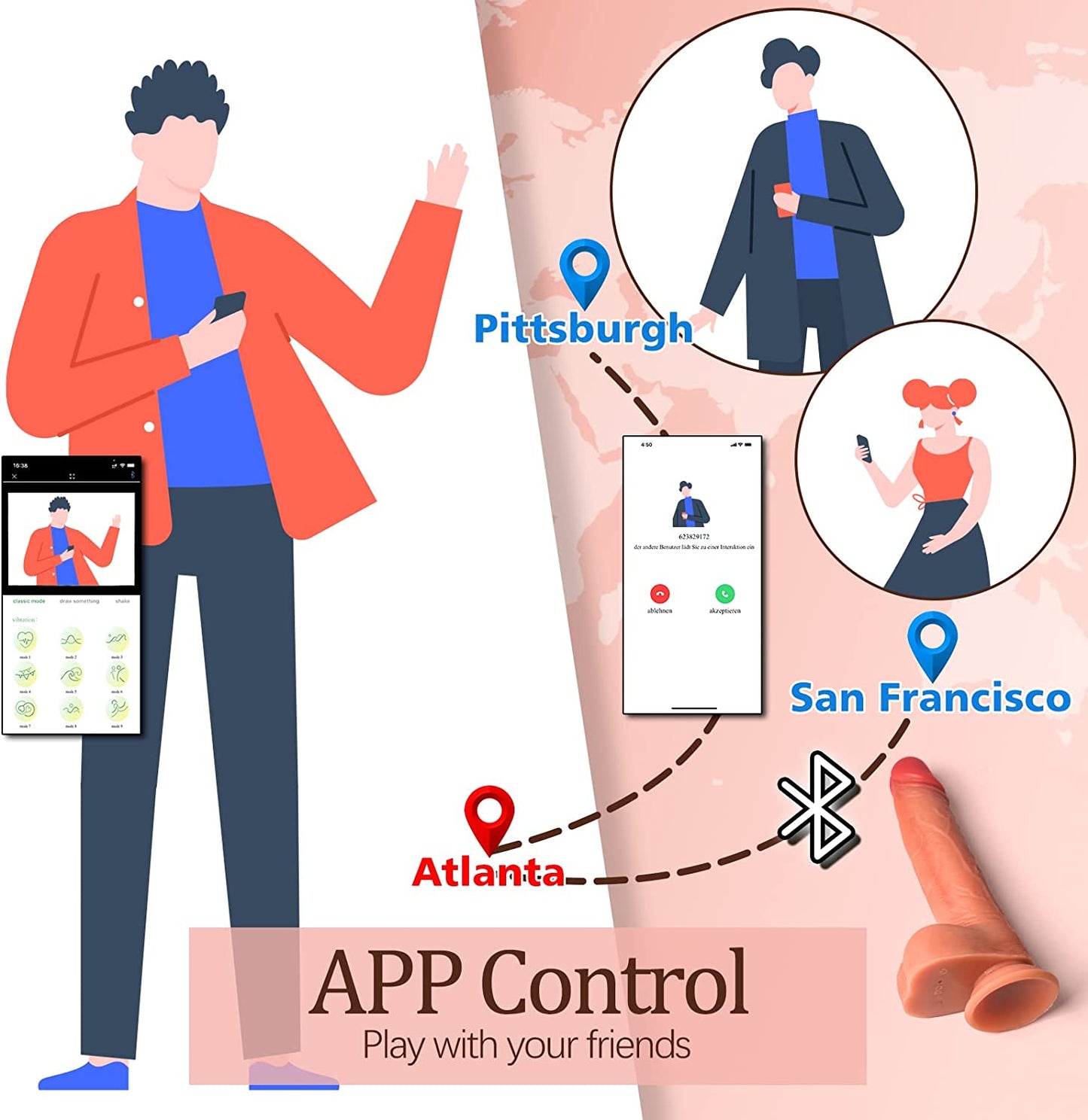 8.7in Thrusting& Rotating APP Controlled Realistic Dildo