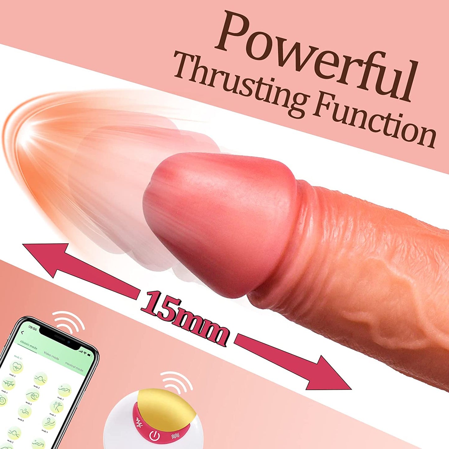 8.7in Thrusting& Rotating APP Controlled Realistic Dildo