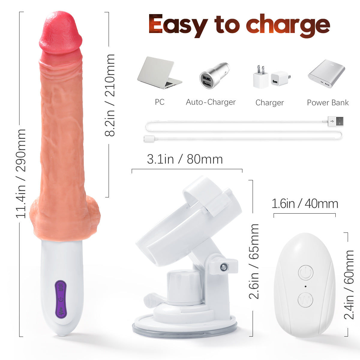 8.26in 6 in 1 Multi-point Stimulation Dildo Machine