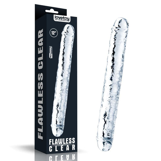 12-Inch Transparent Satisfying Double Penestration Dildo with Realistic Glans