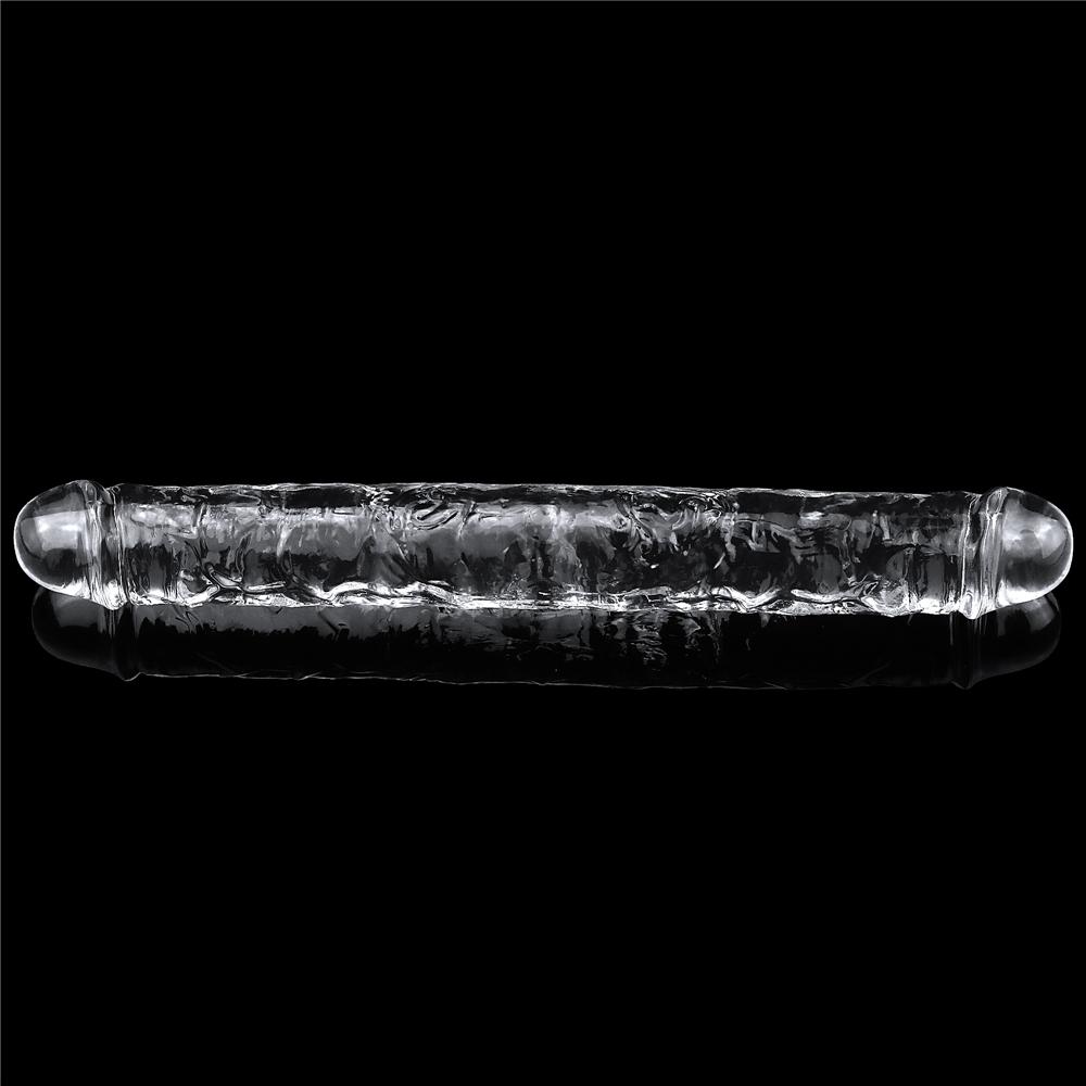 12-Inch Transparent Satisfying Double Penestration Dildo with Realistic Glans