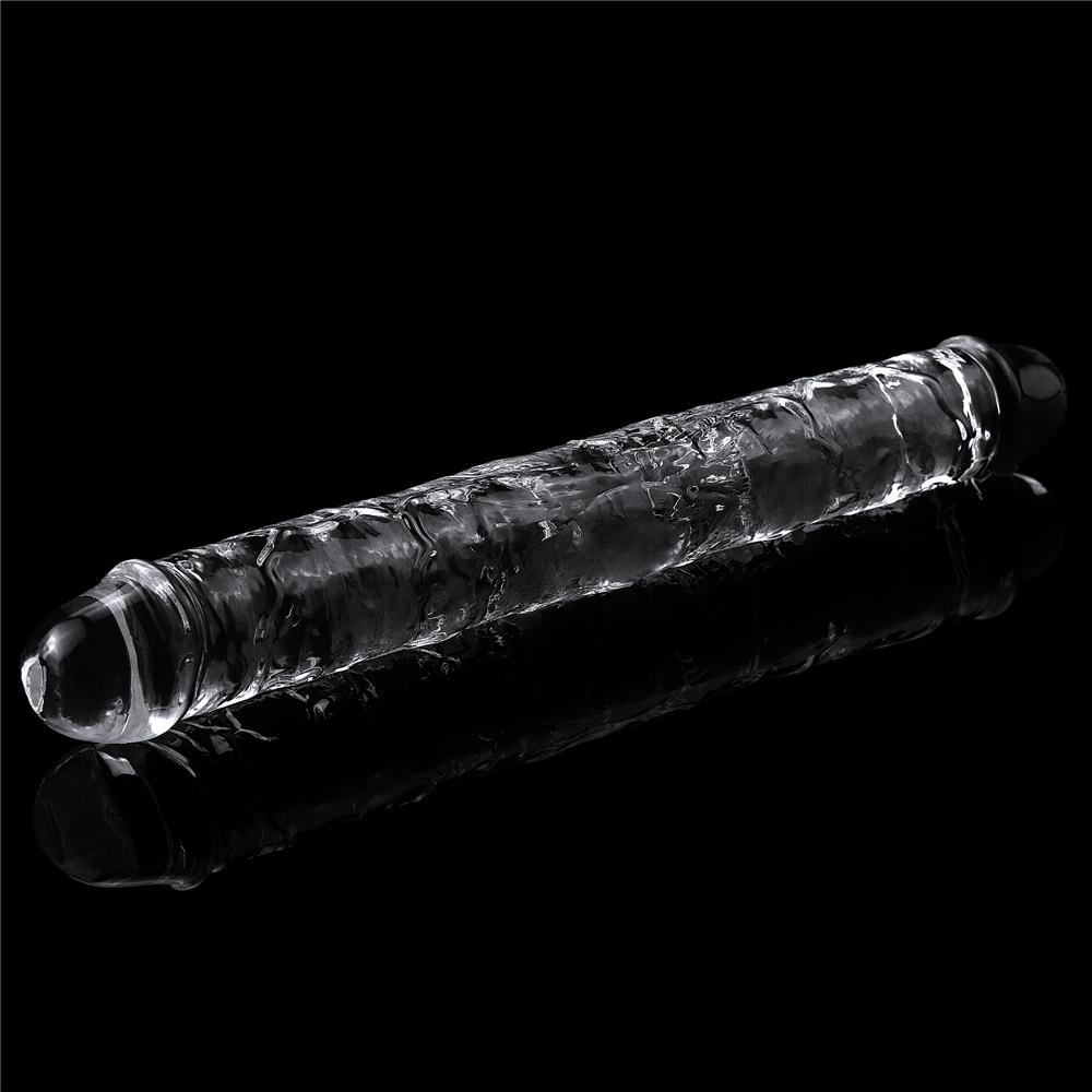 12-Inch Transparent Satisfying Double Penestration Dildo with Realistic Glans