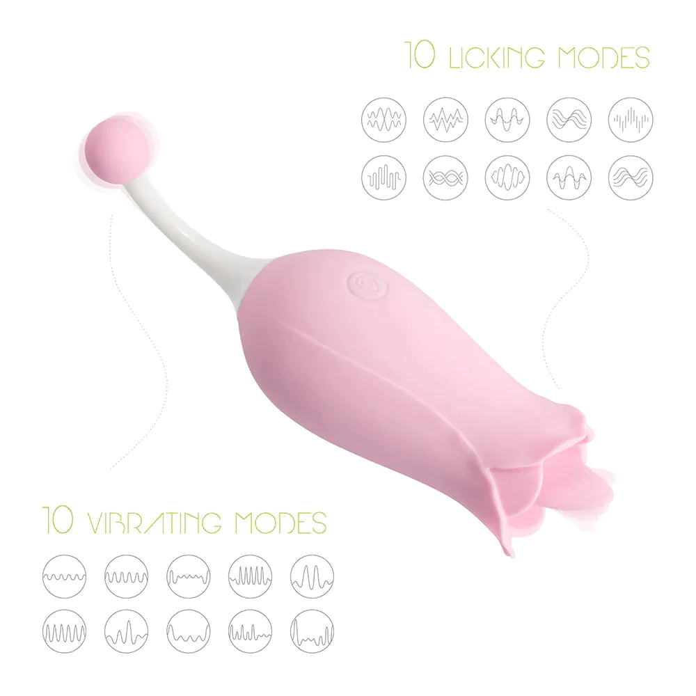 Dora - Rose Toy Clit Vibrator and Tongue Licker