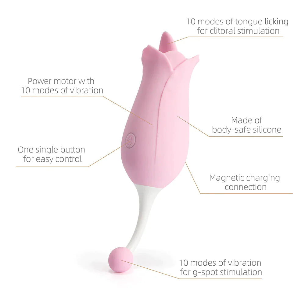 Dora - Rose Toy Clit Vibrator and Tongue Licker