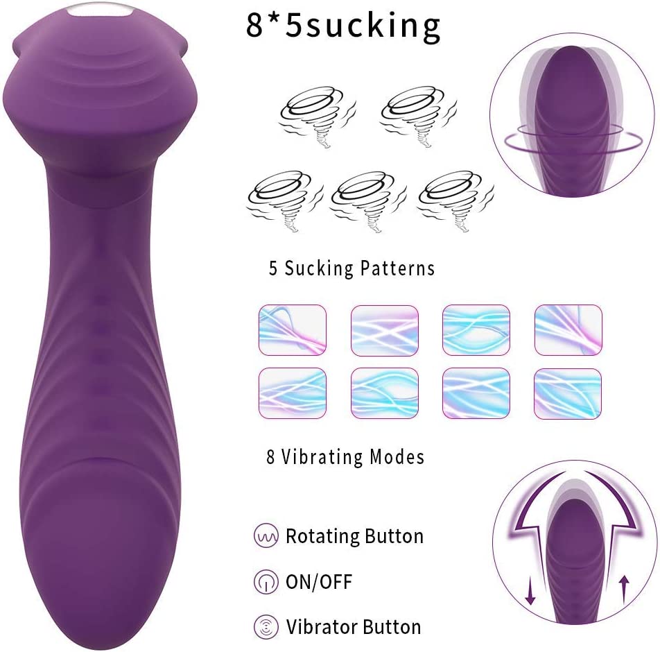 5 Sucking Modes & 8 Vibration Modes Wearable Vibrator