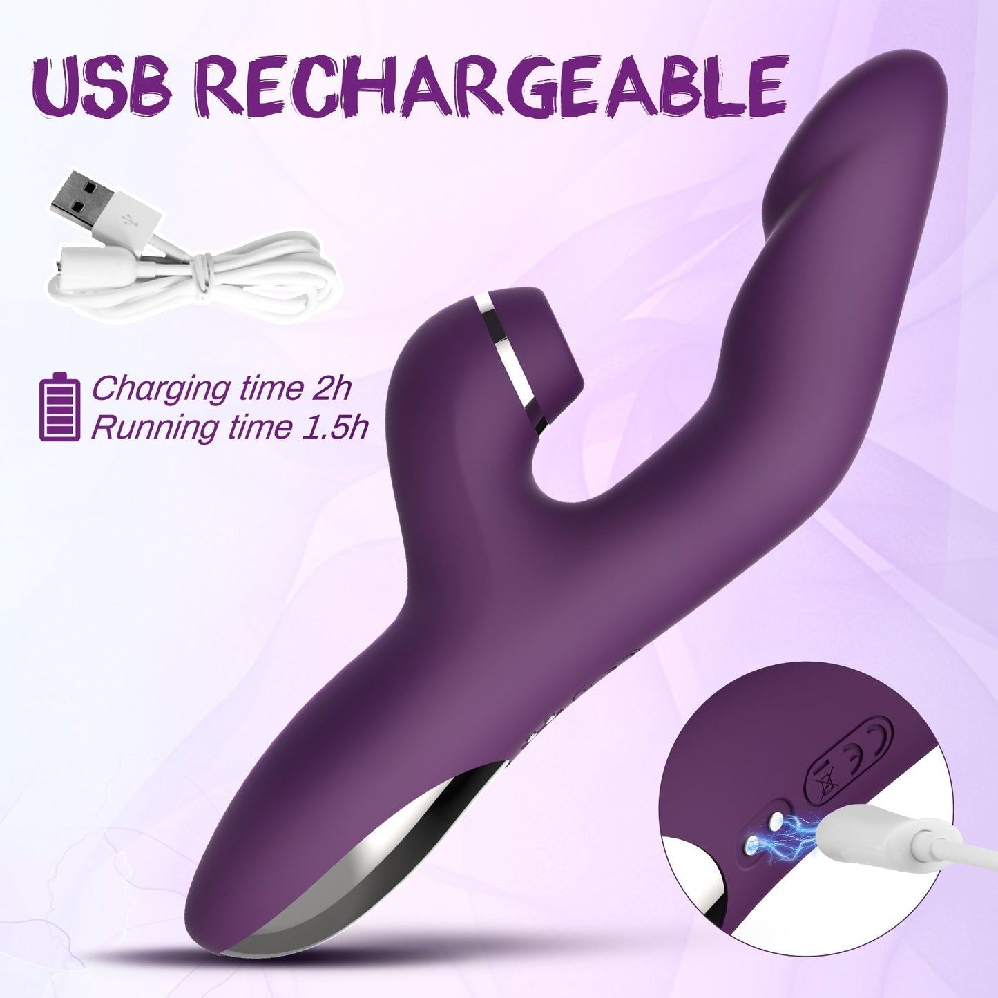 3 in 1 Stimulation Rabbit Vibrator with Heating