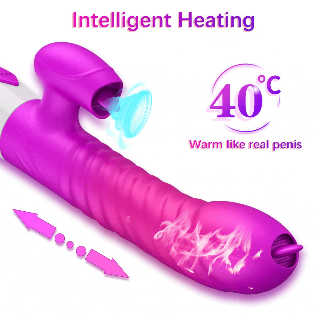 2 Tongues Licking G-Spot Rabbit Stimulator Vibrator