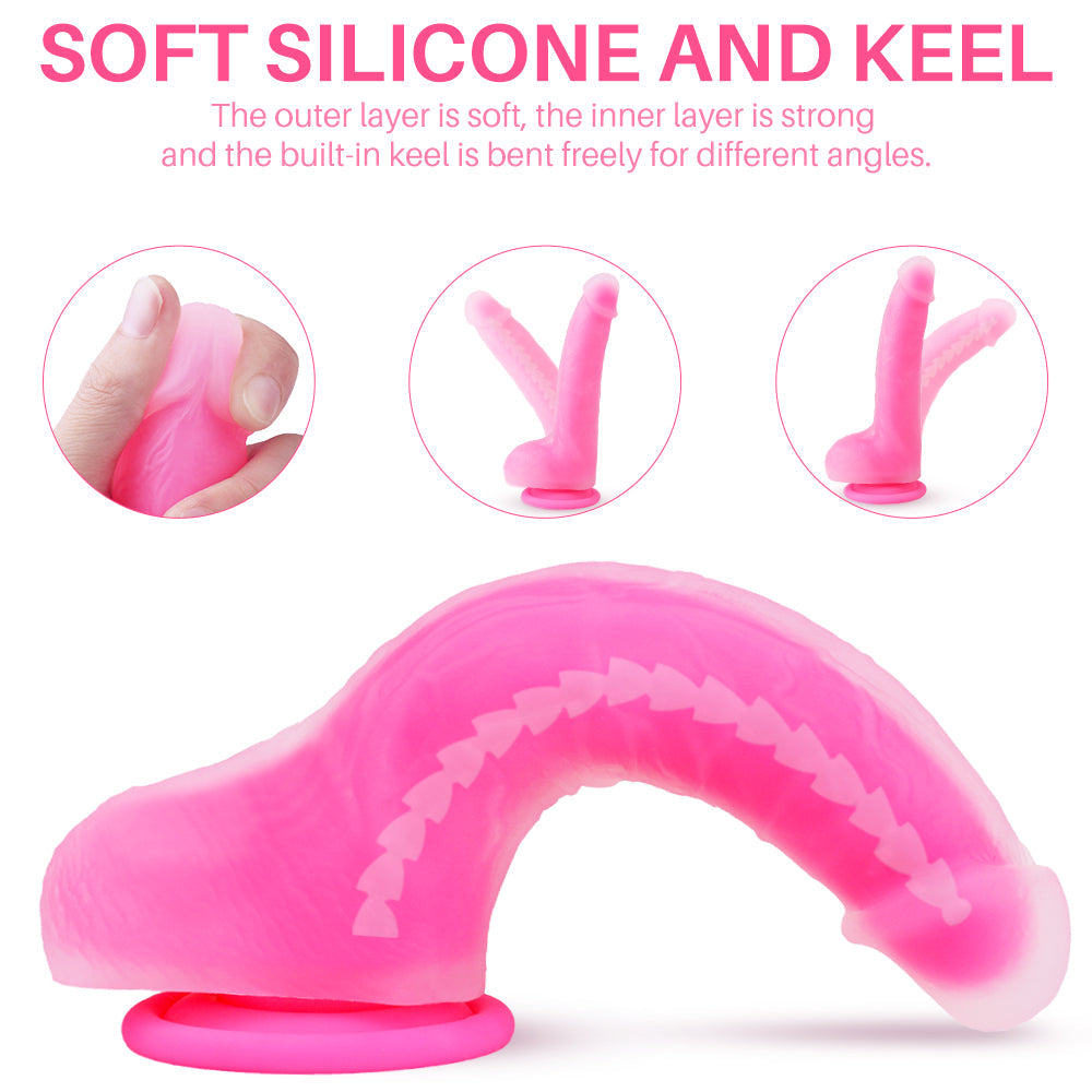 Double layer silicone strong suction simulation dildo